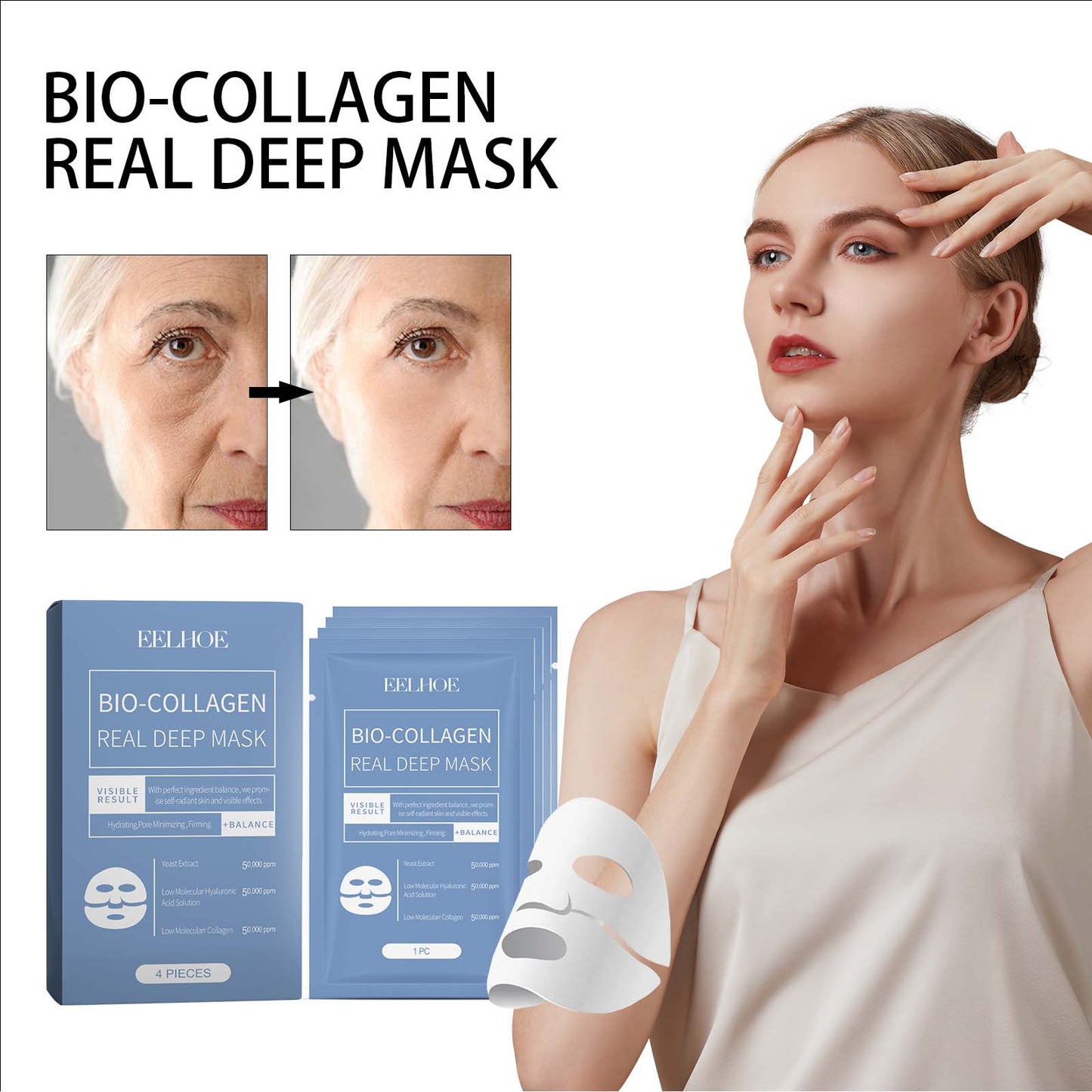 EELHOE Bio-Collagen Real Deep Mask Hydrating, Pore Minimizing, Firming Balance