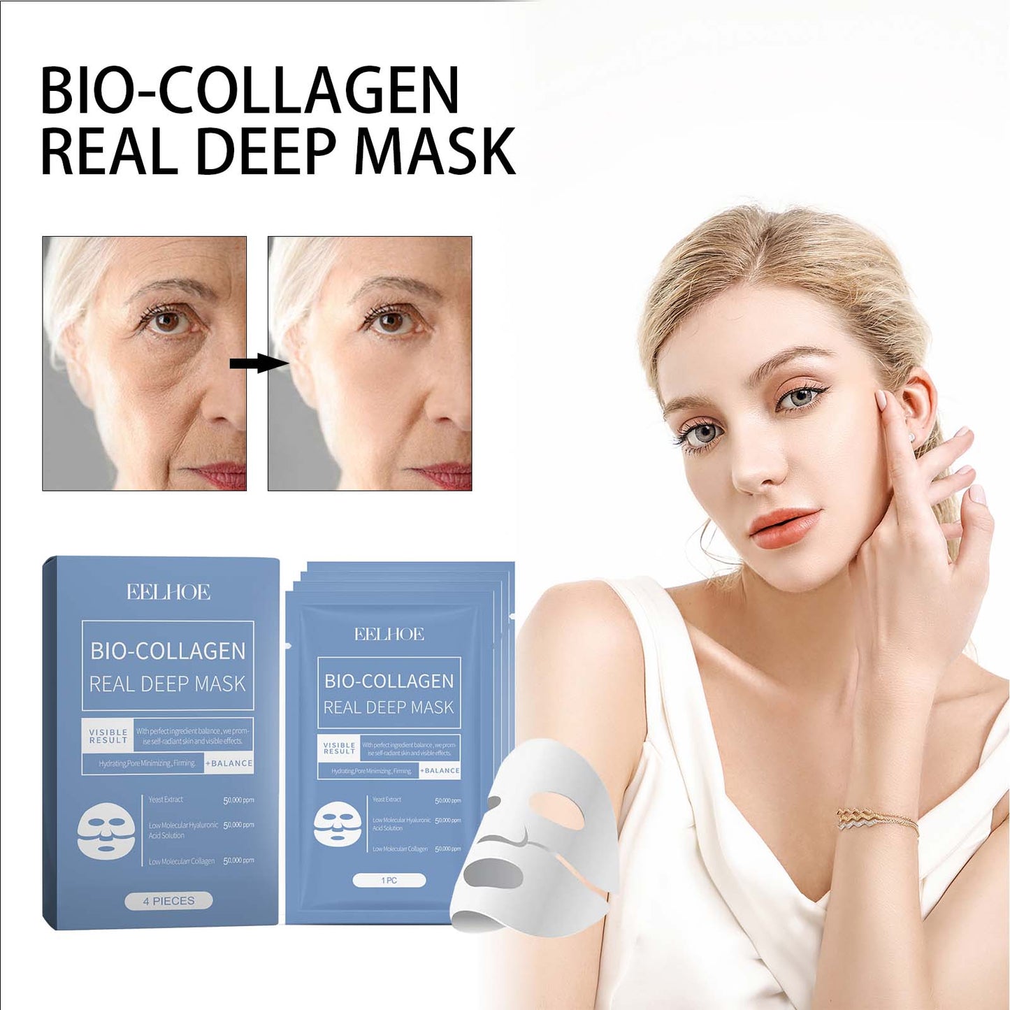 EELHOE Bio-Collagen Real Deep Mask Hydrating, Pore Minimizing, Firming Balance