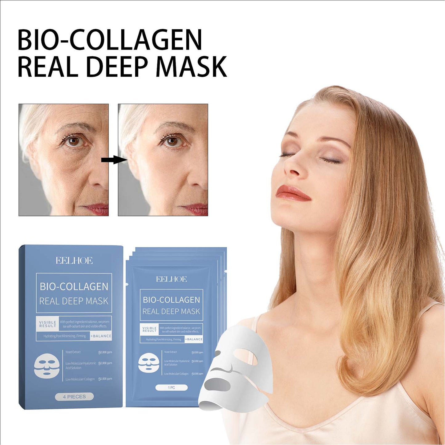 EELHOE Bio-Collagen Real Deep Mask Hydrating, Pore Minimizing, Firming Balance