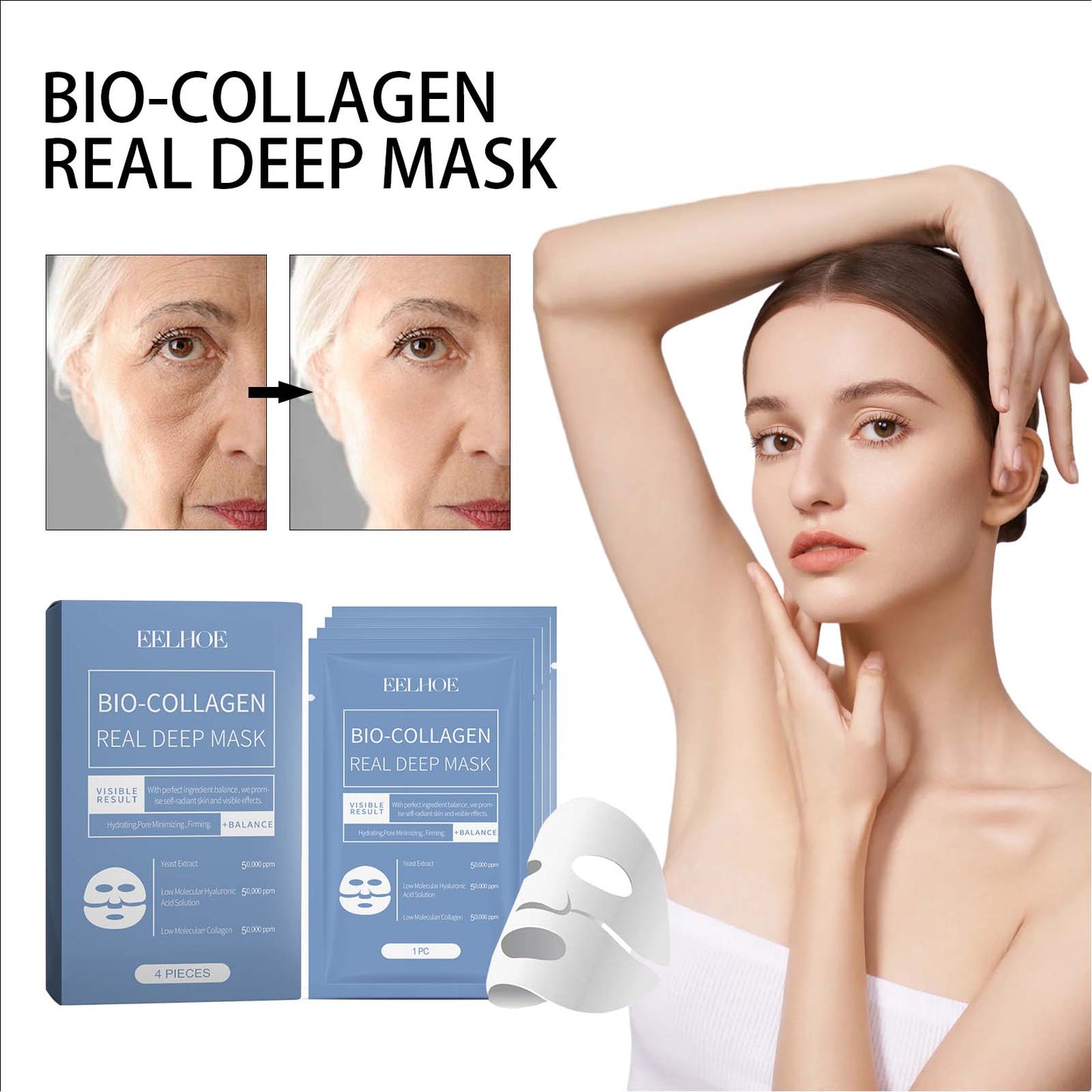 EELHOE Bio-Collagen Real Deep Mask Hydrating, Pore Minimizing, Firming Balance